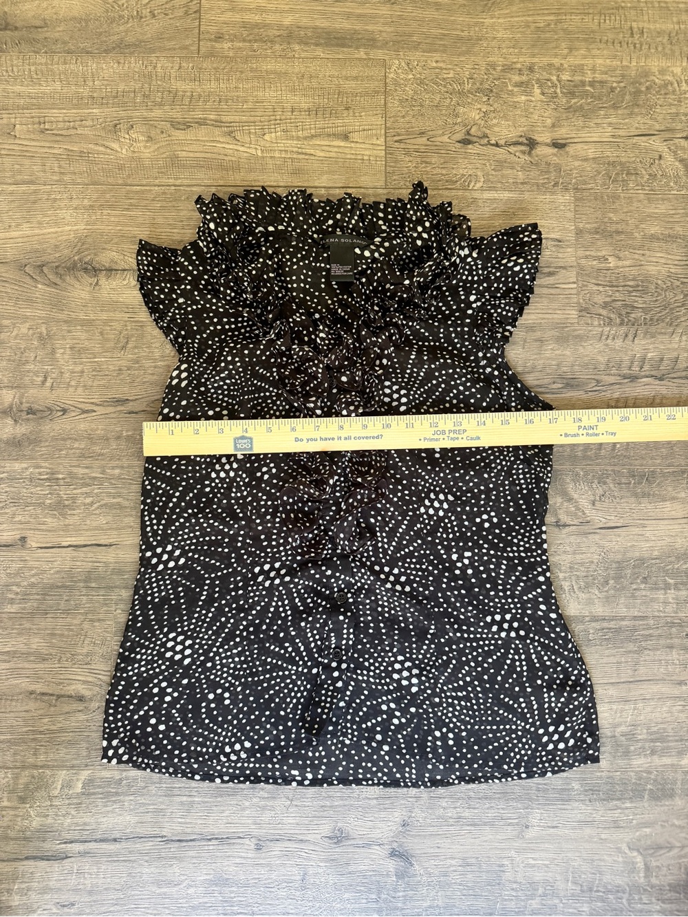 Black Ruffled Dot Cap-Sleeve Blouse - Women Tops - Picture 3 of 5